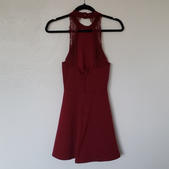 Lulu's high neck maroon dress - Picture 4 of 5